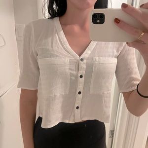 White buttoned T-shirt from Nordstrom